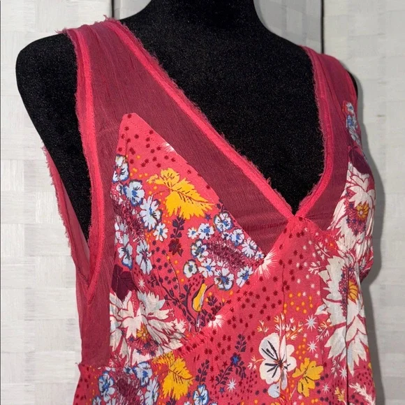 Like New- Free People Floral Sheer Mini Dress, size medium- final sale price - Picture 9 of 17